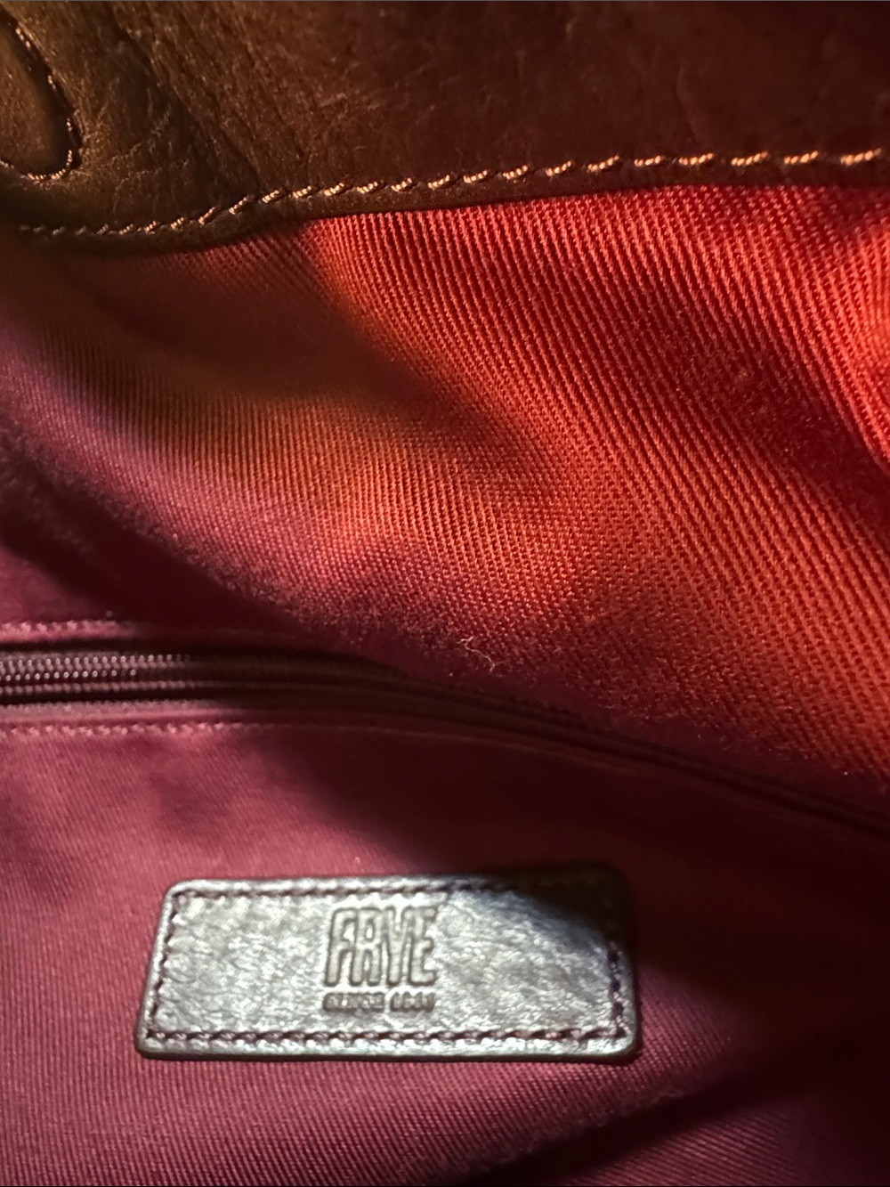 Frye Women's Suede and Leather Hobo Bag - Burgundy - Picture 6 of 6